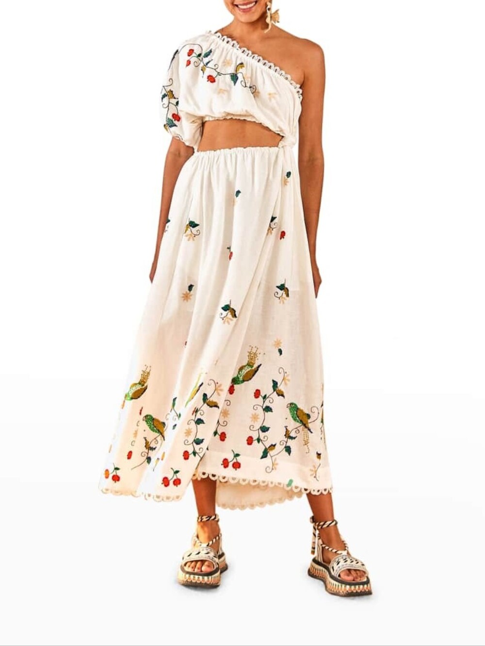 Farm Rio Pitanga Embroidery Maxi Dress
